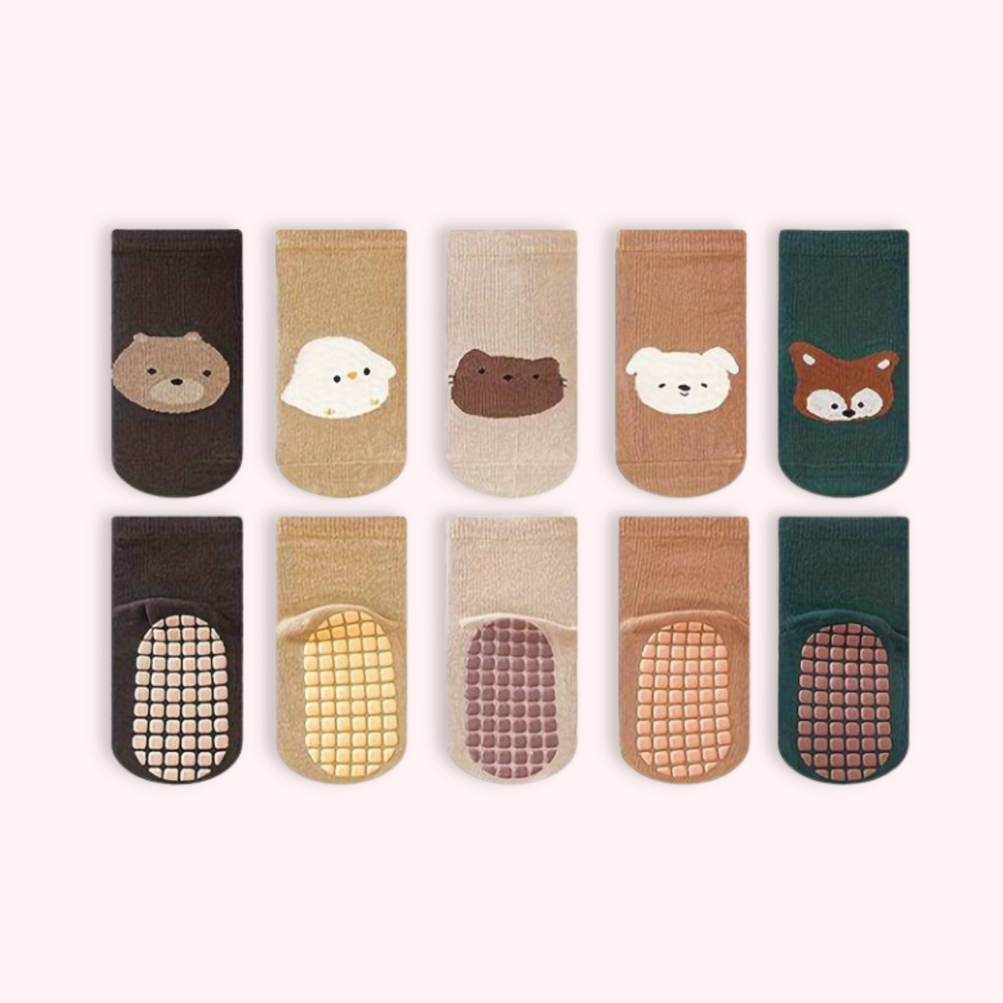 ANIMAL GRIPPER SOCKS . Up to 12 Months