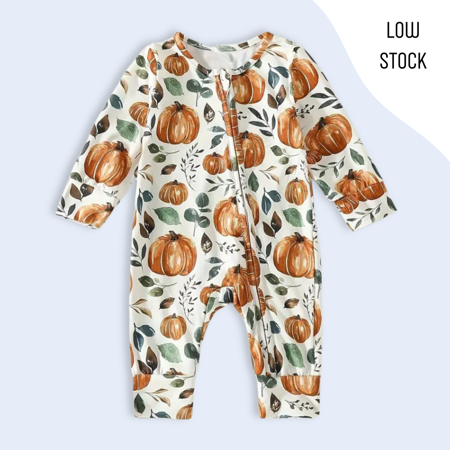 AUTUMN PUMPKIN SLEEPSUIT . Up to 12 Months