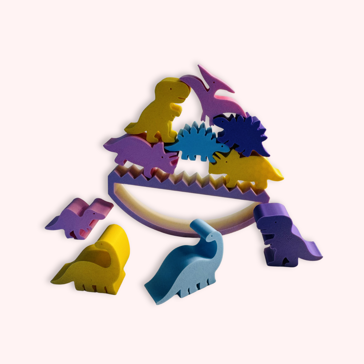 RAINBOW DINOSAUR . MONTESSORI STACKER