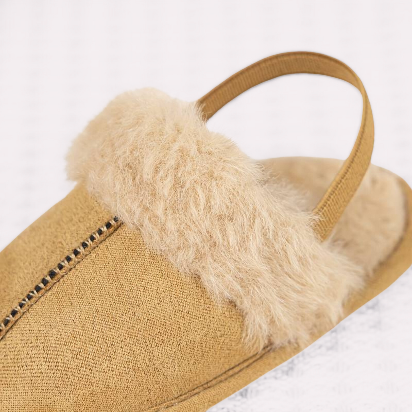 KHAKI FLEECE SLIPPERS . Up to 18 Months