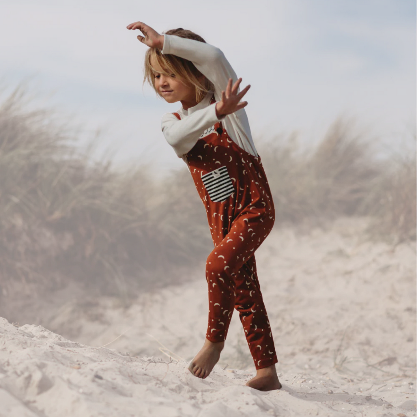 HALF MOON DUNGAREES . Up to 4 Years