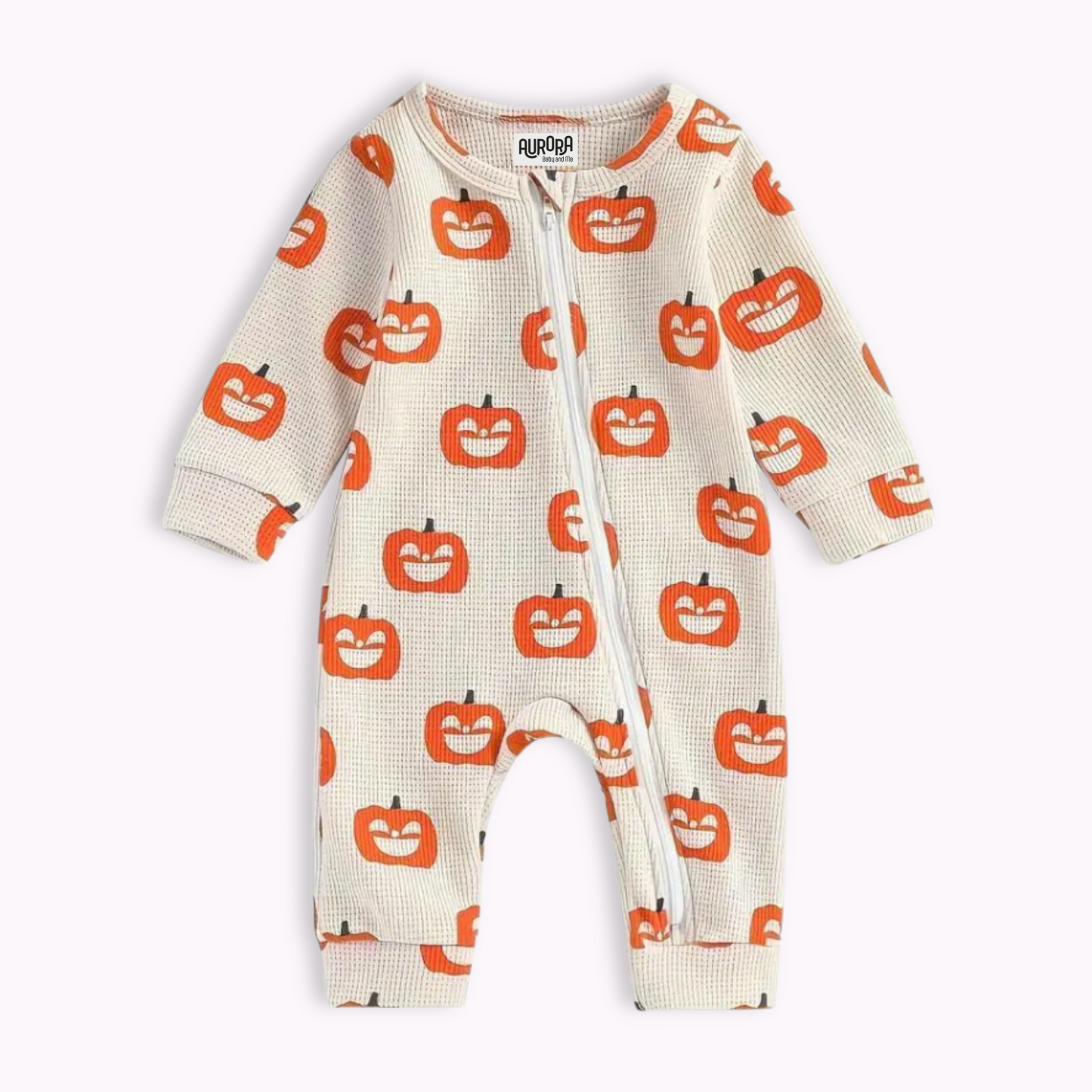 PUMPKIN WAFFLE SLEEPSUIT . Up to 2 Years
