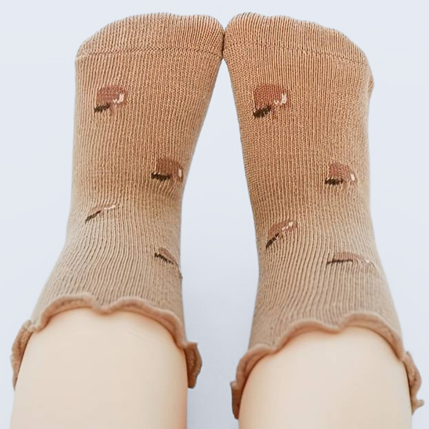 RUFFLE GRIPPER SOCKS . Up to 12 Months