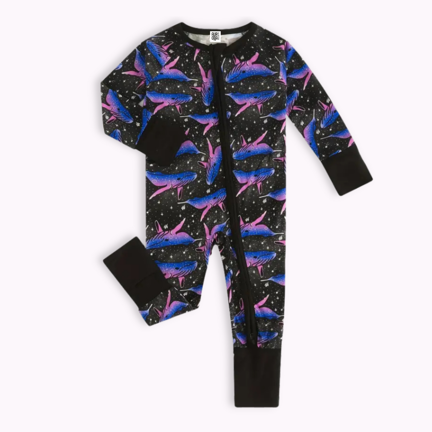 WHIRLING WHALES SLEEPSUIT . Up to 2 Years