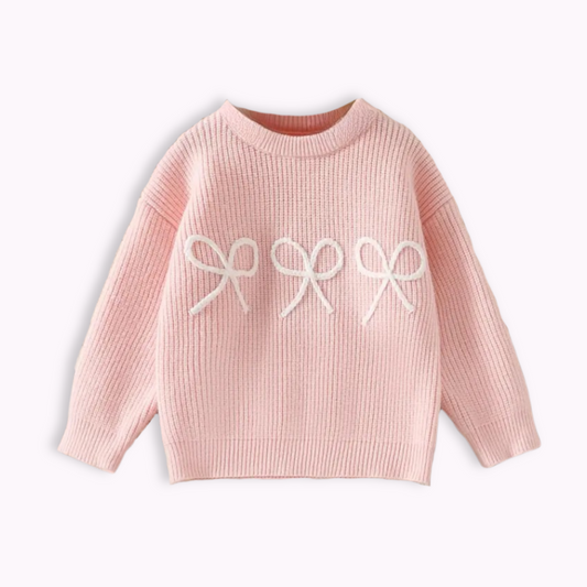 BOW KNIT JUMPER . Up to 6 Years