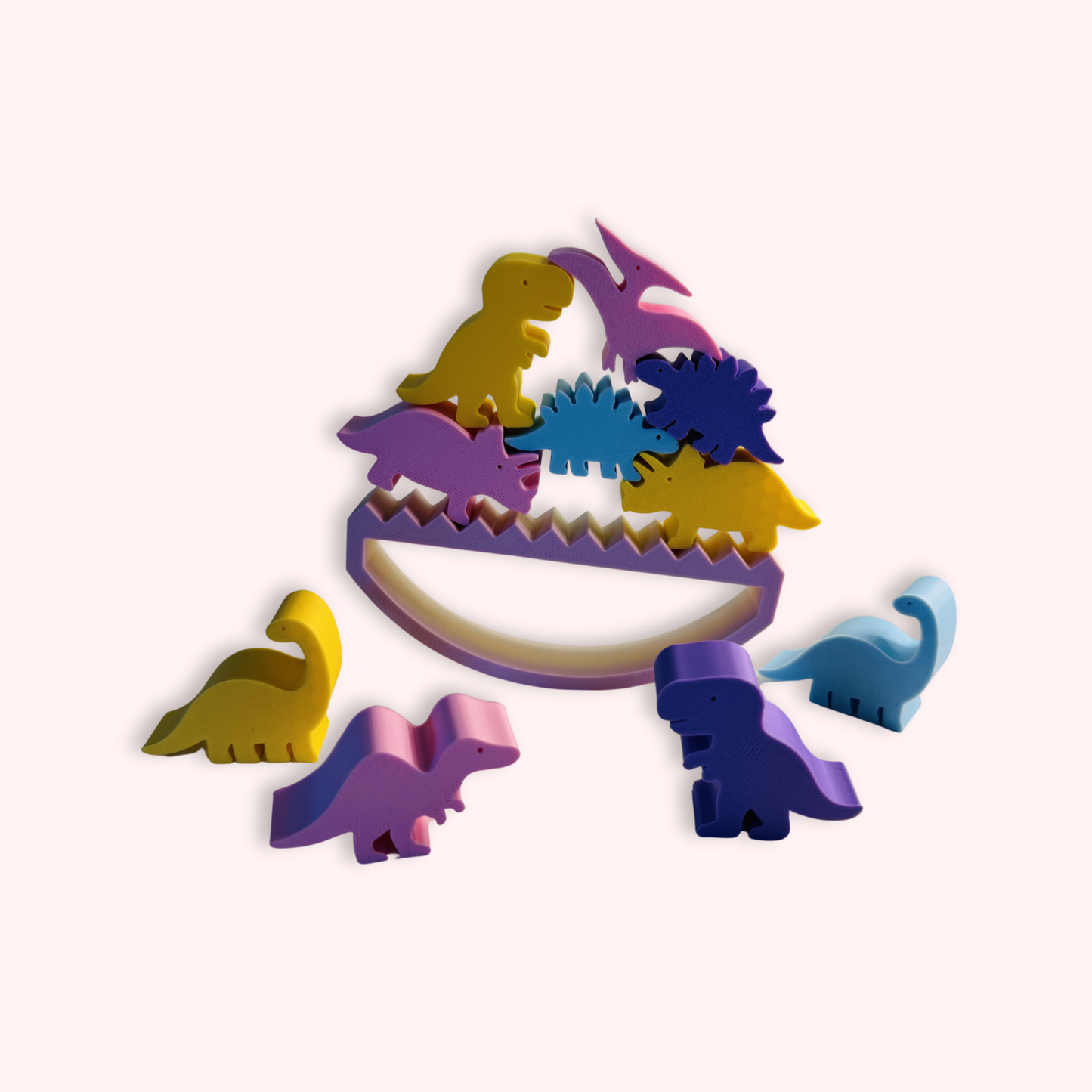 RAINBOW DINOSAUR . MONTESSORI STACKER