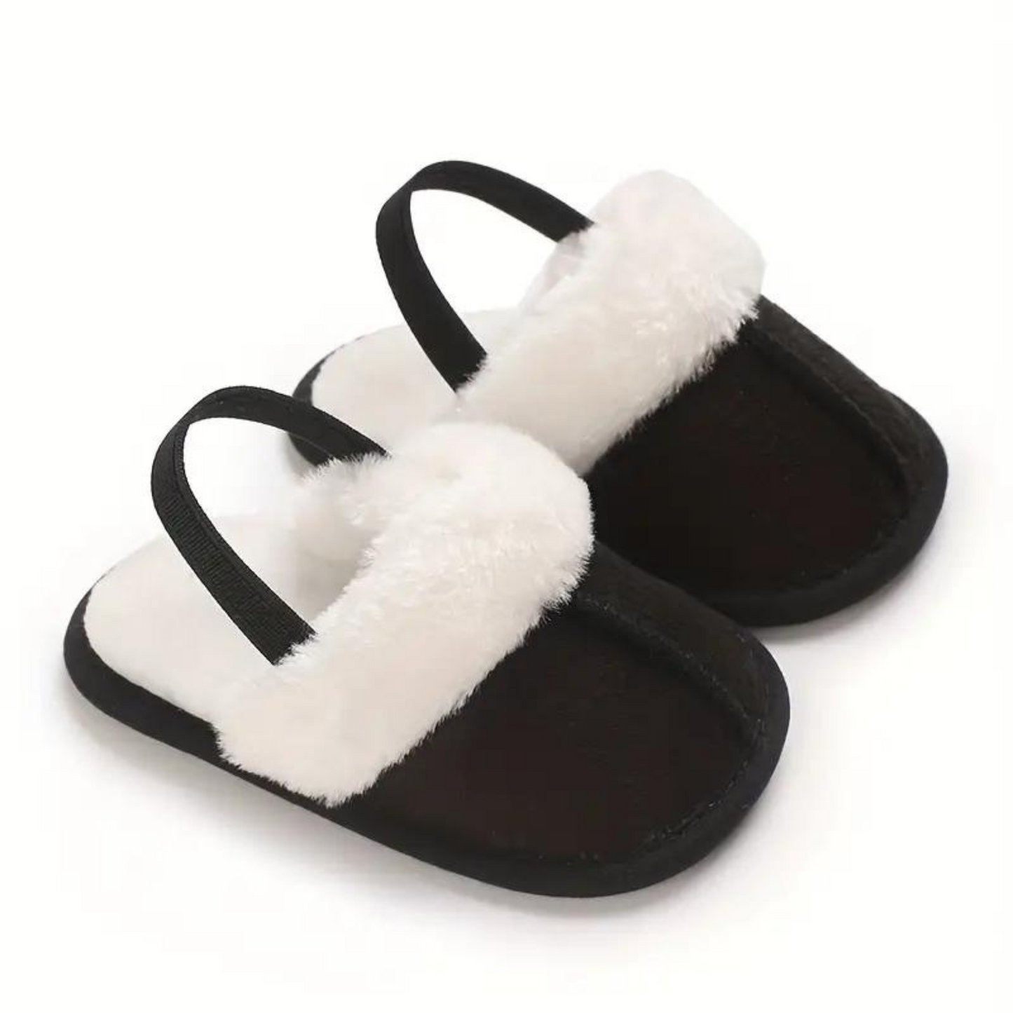 FLEECE SLIPPERS . Black