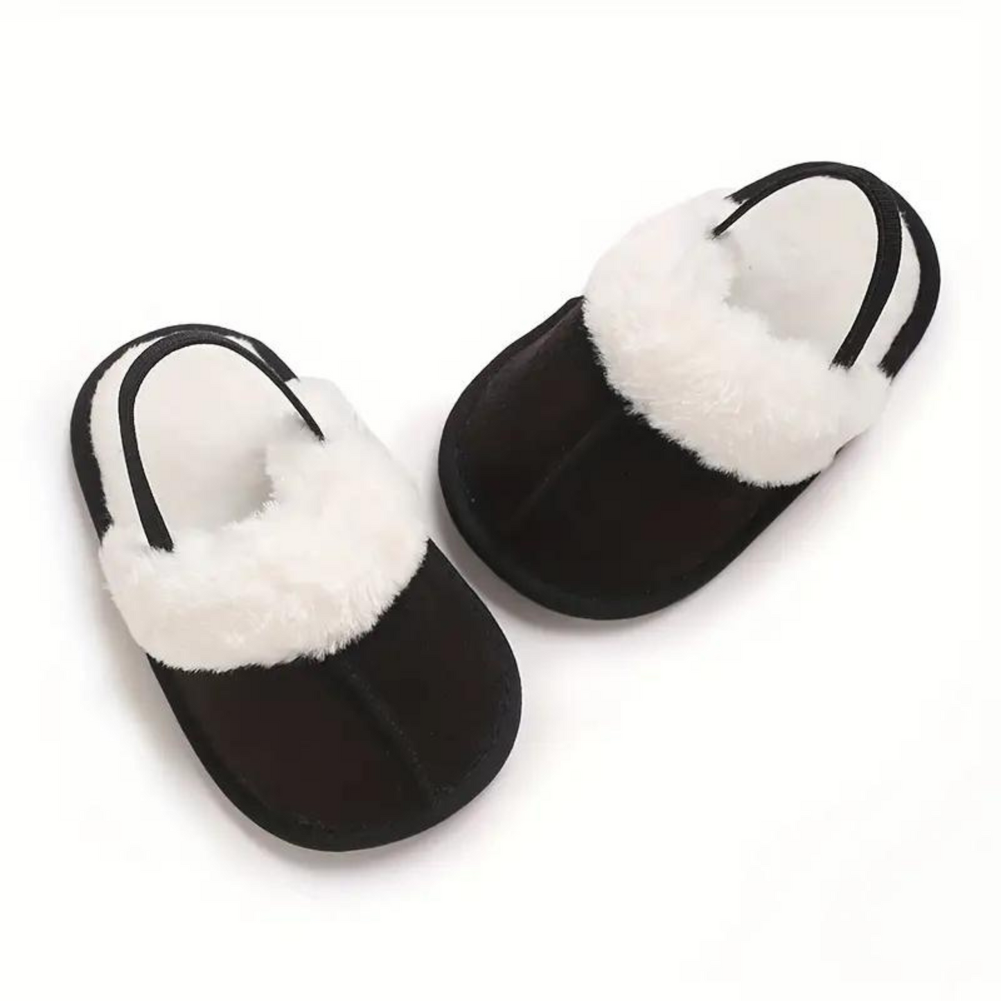 FLEECE SLIPPERS . Black