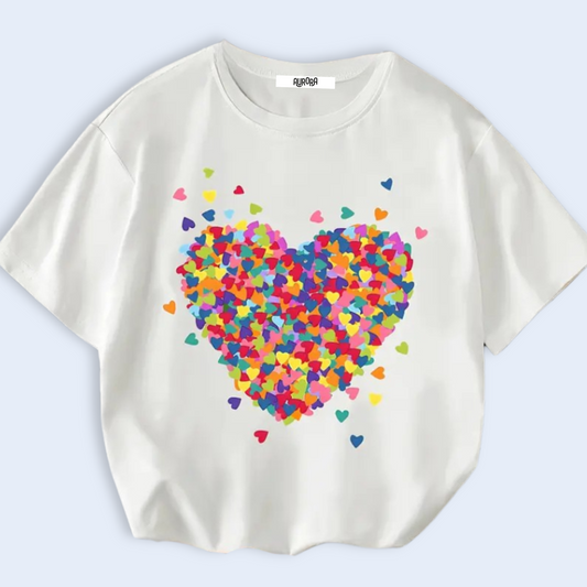 HEART BURST T-SHIRT . Up to 8 Years