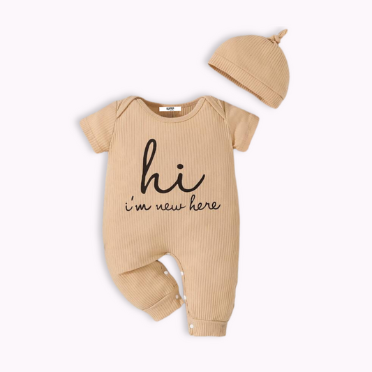 NEW HERE SLEEPSUIT SET . Apricot . Newborn