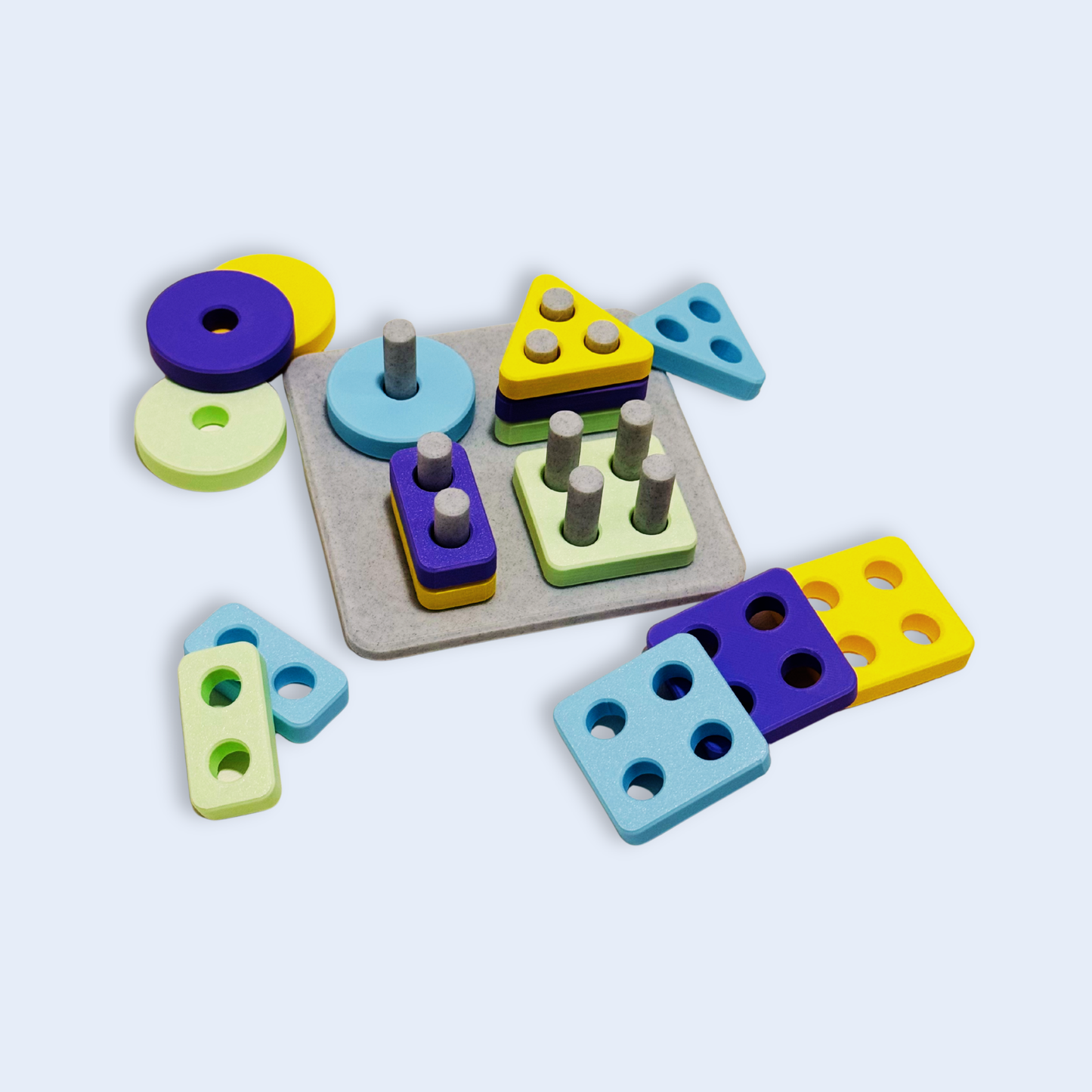 PASTEL SHAPES . PEGBOARD SORTER