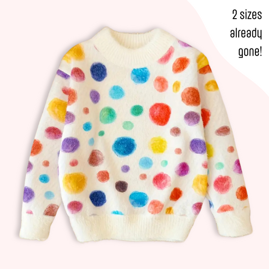 POLKER DOT FLEECE JUMPER . Up to 8 Years