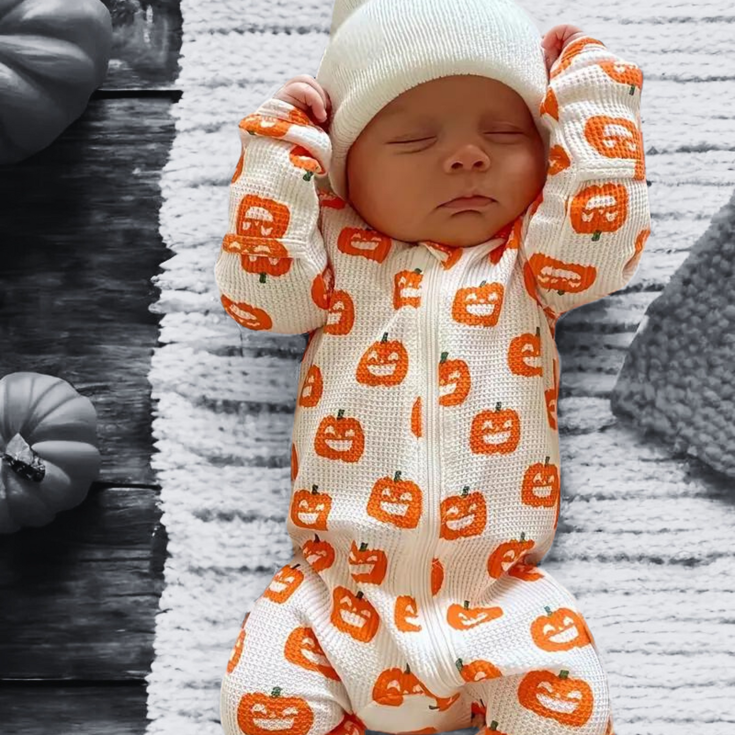 PUMPKIN WAFFLE SLEEP SUIT