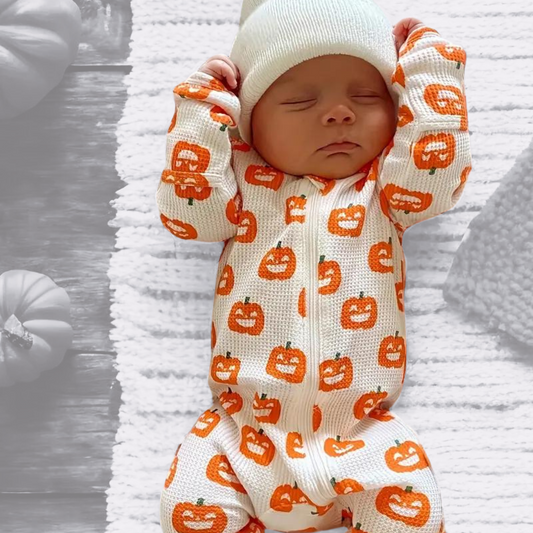 PUMPKIN WAFFLE SLEEPSUIT