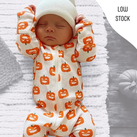 PUMPKIN WAFFLE SLEEPSUIT . Up to 2 Years