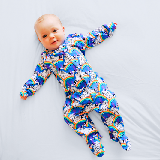 RAINBOW DINO SLEEPSUIT