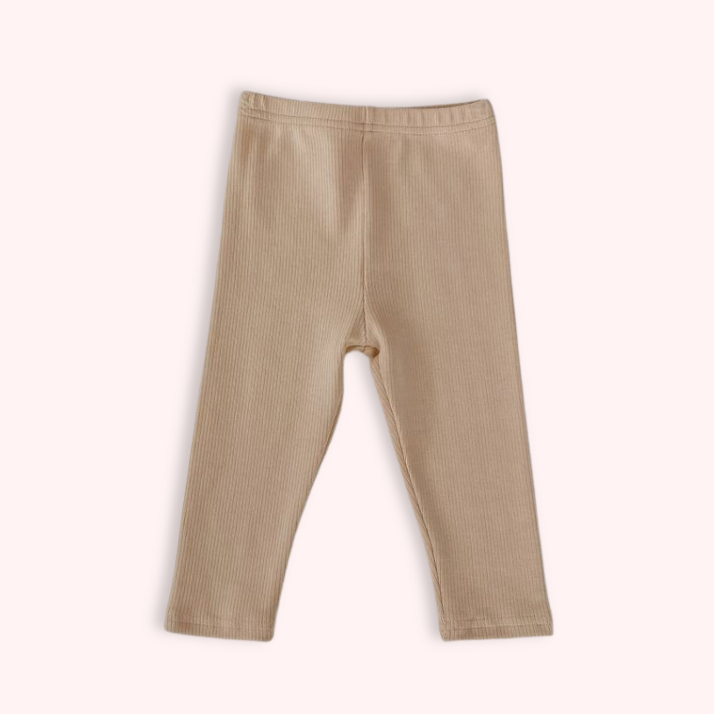 KHAKI RIBBED LEGGINGS . Up to 12 Months