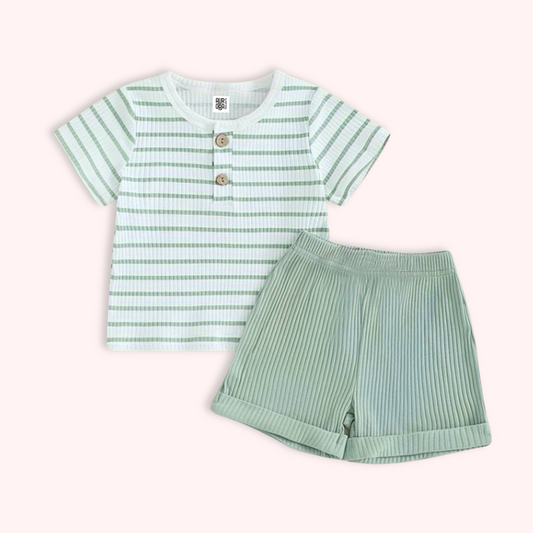 STRIPE AQUA . T-Shirt and Shorts