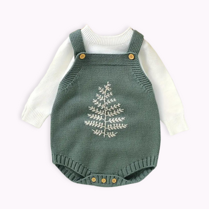 SAGE EMBROIDERED ROMPER . Up to 12 Months