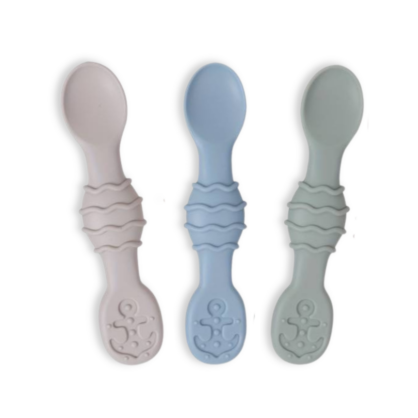 SILICONE SAILOR SPOONS . Set of 3