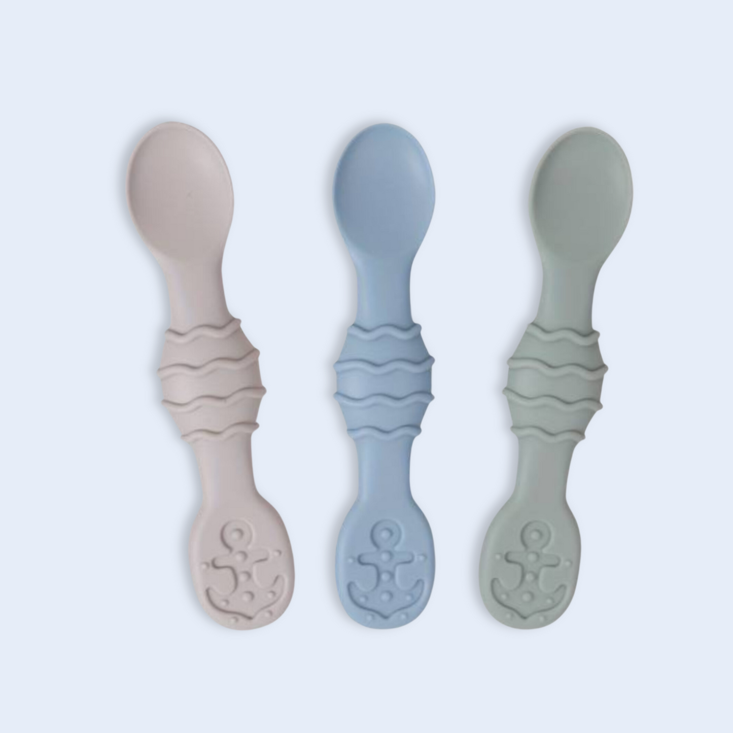 SILICONE SAILOR SPOONS . Set of 3