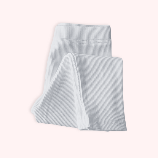 WHITE RIBBED LEGGINGS . Up to 2 Years