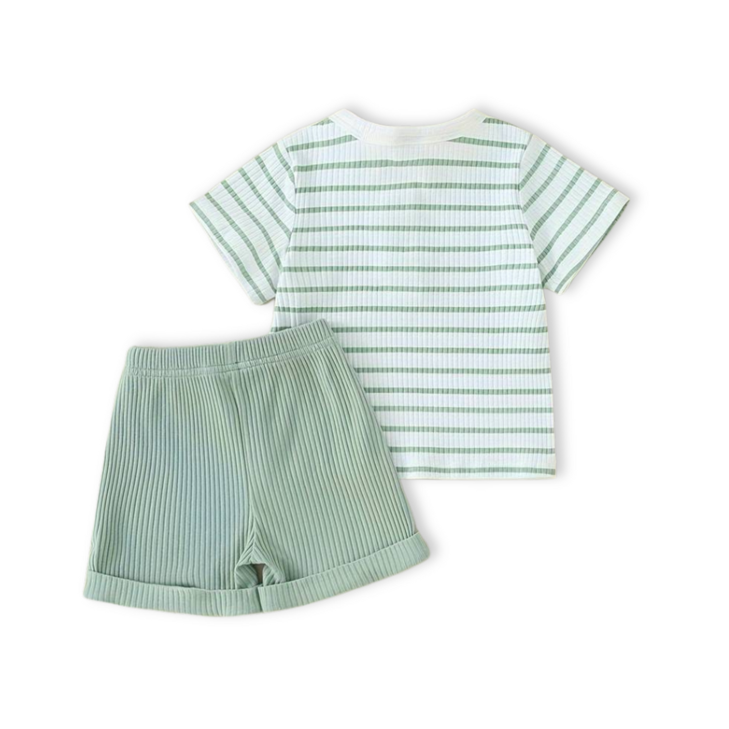 STRIPE AQUA . T-Shirt and Shorts